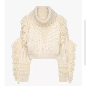 Zara SRPLS fringe hand knit sweater